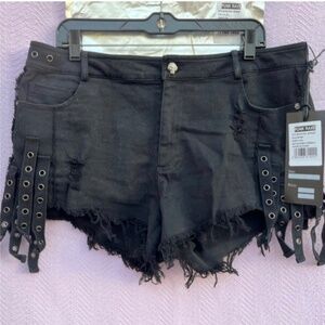 NWT Punk Rave ‘Cult of Destruction’ black 2XL shorts